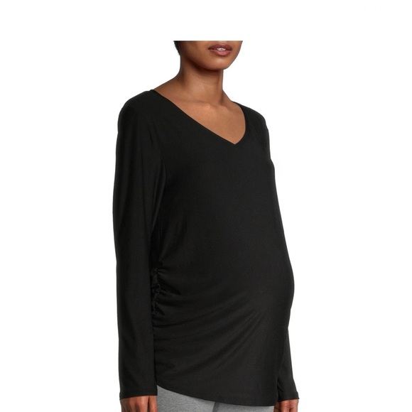 Tops - Maternity Black V-Neck Long Sleeve Blouse